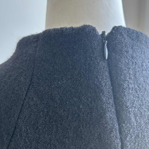 Zara Collection Black Textured Wool Mock-Neck Shift Dress with Pockets – EU L - Picture 10 of 12